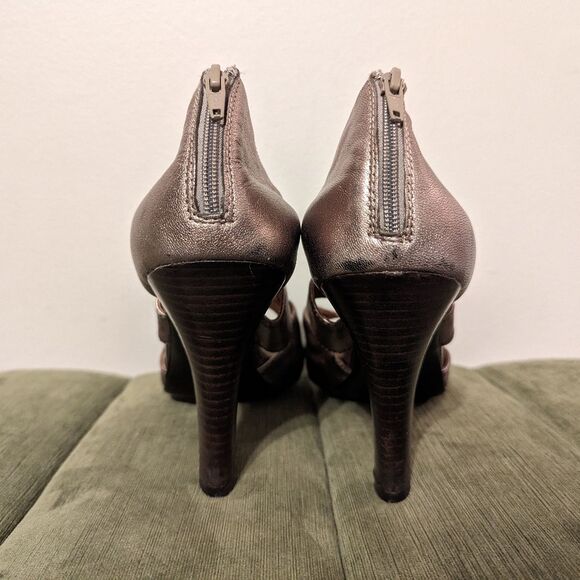 Sofft Pavia Bootie Heels Metallic Anthracite Leather 11 - Picture 5 of 12